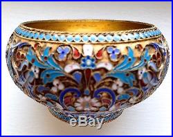 Russian Silver And Enamel Antique Salt Cellar Fully Hallmarked On The Bottom