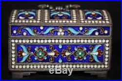 Russian Solid Silver and Enamel Large Salt Cellar