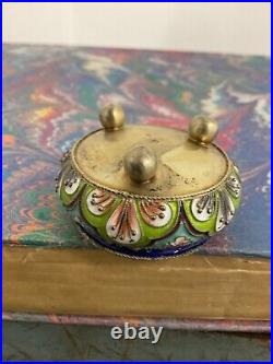 Russian silver enamel salt cellar