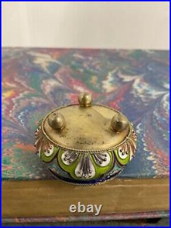 Russian silver enamel salt cellar