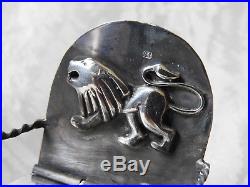 Russian silver jewish salt cellar with spoony Lion of Zion silver 84 1873
