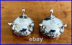 S Kirk & Son Inc Antique Sterling & Gold Wash Footed Open Salt Cellars Lot Of 2