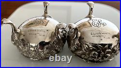 S Kirk & Son Inc Antique Sterling & Gold Wash Footed Open Salt Cellars Lot Of 2