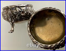 S Kirk & Son Inc Antique Sterling & Gold Wash Footed Open Salt Cellars Lot Of 2