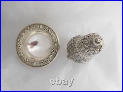 S. Kirk & Son Repousse Sterling Silver Salt Cellar & Pepper Caster Set No Mono