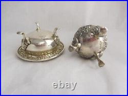 S. Kirk & Son Repousse Sterling Silver Salt Cellar & Pepper Caster Set No Mono