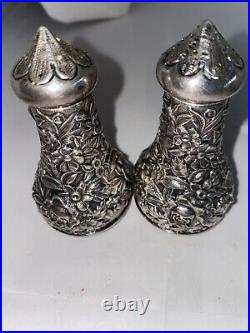 S. Kirk & Sons Inc. Sterling Silver Salt & Pepper Shakers With Cellar & Spoons