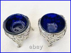 SPLENDID PAIR OF VICTORIAN STERLING SILVER SALT CELLARS London, 1896