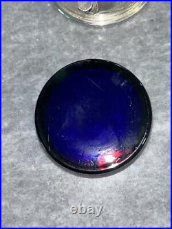 STERLING SILVER With COBALT BLUE GLASS LINER FOOTED SALT CELLAR