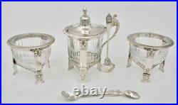 Salt cellar Condiment Service In Silver And Crystal, France Circa 1830