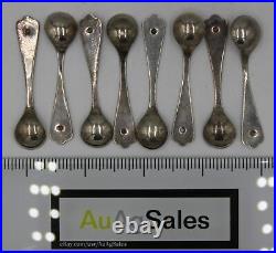 Sanborns Mexico Sterling Silver Aztec Rose Salt Cellar Dishes & Spoons Set of 8