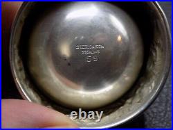 Scarce S. Kirk and Son Sterling Silver Repousse open Salt Cellar and spoon