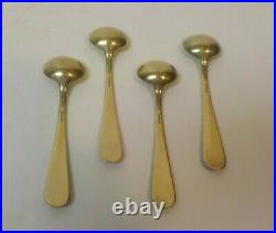 Set/4 S. Kirk & Son REPOUSSE Sterling Silver Gilded Salt Spoons