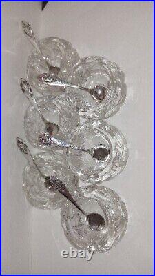 Set 6 1905 RLB RogersLuntBowlen Treasures Sterling Salt Spoons cut glass Bowls