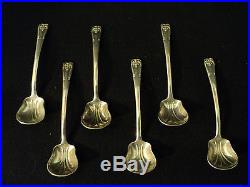 Set/ 6 Antique Matching Sterling Silver Salt Cellar Spoons