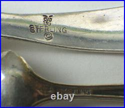 Set Of 6 Footed Sterling Silver & Blue Enamel Salt Dips & Spoons ONC