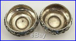 Set of 2 Antique Sterling Silver Nut Dishes Dips Cellars by William Kerr #10320