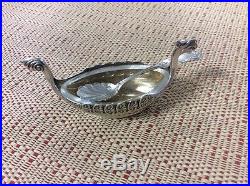 Set of 2 Miniature Norwegian Sterling Silver Viking Ship from Norge