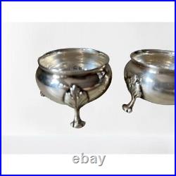 Set of 2 RWM ANTIQUE STERLING SILVER OPEN SALT CELLARS