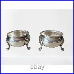 Set of 2 RWM ANTIQUE STERLING SILVER OPEN SALT CELLARS