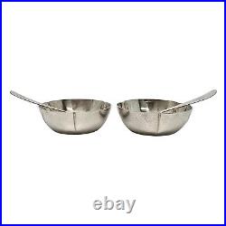 Set of 2 The Kalo Shop Hammered Sterling Silver Salt Cellars and Spoons #19860