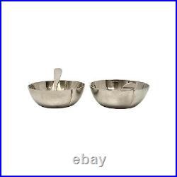 Set of 2 The Kalo Shop Hammered Sterling Silver Salt Cellars and Spoons #19860