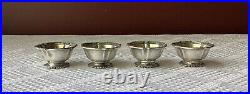 Set of 4 19th C. Tiffany & Co. Sterling Silver Gold Washed Salt Cellars
