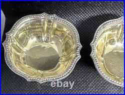 Set of 4 19th C. Tiffany & Co. Sterling Silver Gold Washed Salt Cellars