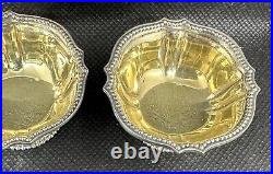 Set of 4 19th C. Tiffany & Co. Sterling Silver Gold Washed Salt Cellars