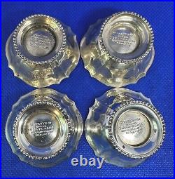 Set of 4 19th C. Tiffany & Co. Sterling Silver Gold Washed Salt Cellars