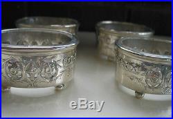 Set of 4 Antique Dominick & Haff Sterling Silver Footed Salt Cellars 1868-1928