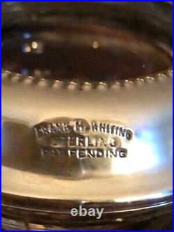 Set of 4 Antique Sterling Silver &Crystal Glass Salt Cellars/ Frank M. Whiting