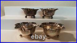 Set of 4 Birmingham Sterling silver open footed salts