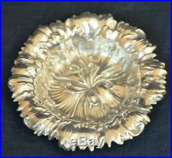 Set of 4 Gorham Sterling Silver Flowers Salt Cellars Mint or Nut Dishes