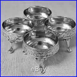 Set of 4 coin silver open salts by S. Kirk & Son marked 11 oz