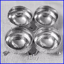 Set of 4 coin silver open salts by S. Kirk & Son marked 11 oz
