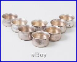 Set of 8 Sterling Silver Individual Personal Open Salt Cellars Monogrammed'B