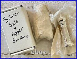 Sheffield Italy Elite Silverplate Salt Shaker & Pepper Grinder Set Unused! 6.5