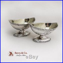 Sheraton Style Salt Dishes Pair William Stroud Sterling Silver London 1787