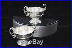 Signed Sterling Silver Open Sugar Bowl Dish Set of 2 #807