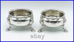 Silver Salt Cellars London 1755 Fine Pair