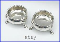 Silver Salt Cellars London 1755 Fine Pair