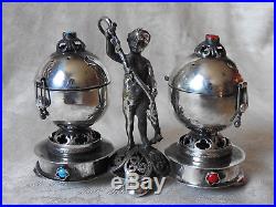 Silver russian salt and pepper cellar with cupidboy silver 84 balsaminka 1873
