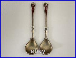 Solid Sterling Silver 925 Guilloche Enamel Salt Cellars & Spoons David Andersen