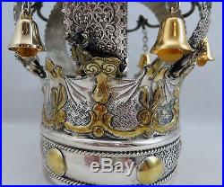 Sterling Silver 925 Antique Style Torah Crown 738g