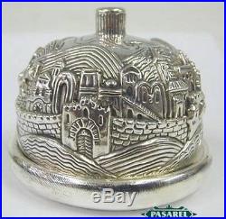 Sterling Silver 925 Vintage Honey Jar Dipper Jerusalem New Year Judaica Judaism