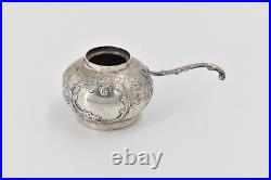 Sterling Silver Antique Ornate Repousse Rounded Salt Cellar 19