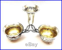 Sterling Silver Beautiful Vintage Salt and Pepper Holder Small Cellar