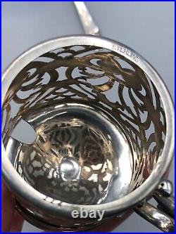 Sterling Silver Condiment Jar with Cobalt glass Liner 3.5