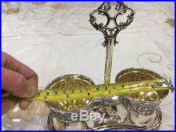 Sterling Silver -Double Salt Cellar holder -Excellent quality -judaica-shabbos